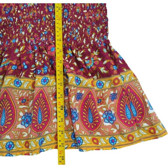 Haute Hippie Sleeveless Floral Smocked Top XL, Rayon Multicolor Boho Style NWT - Picture 8 of 8